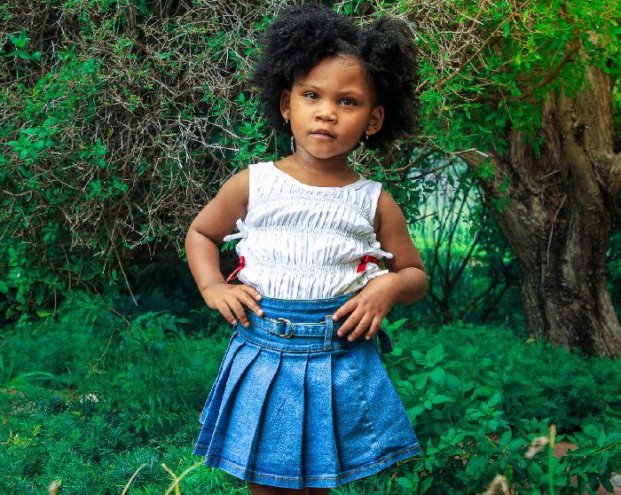Girls' Denim Skirt & Top Set