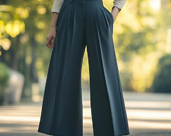 Women's Pleated Wide-Leg Trousers